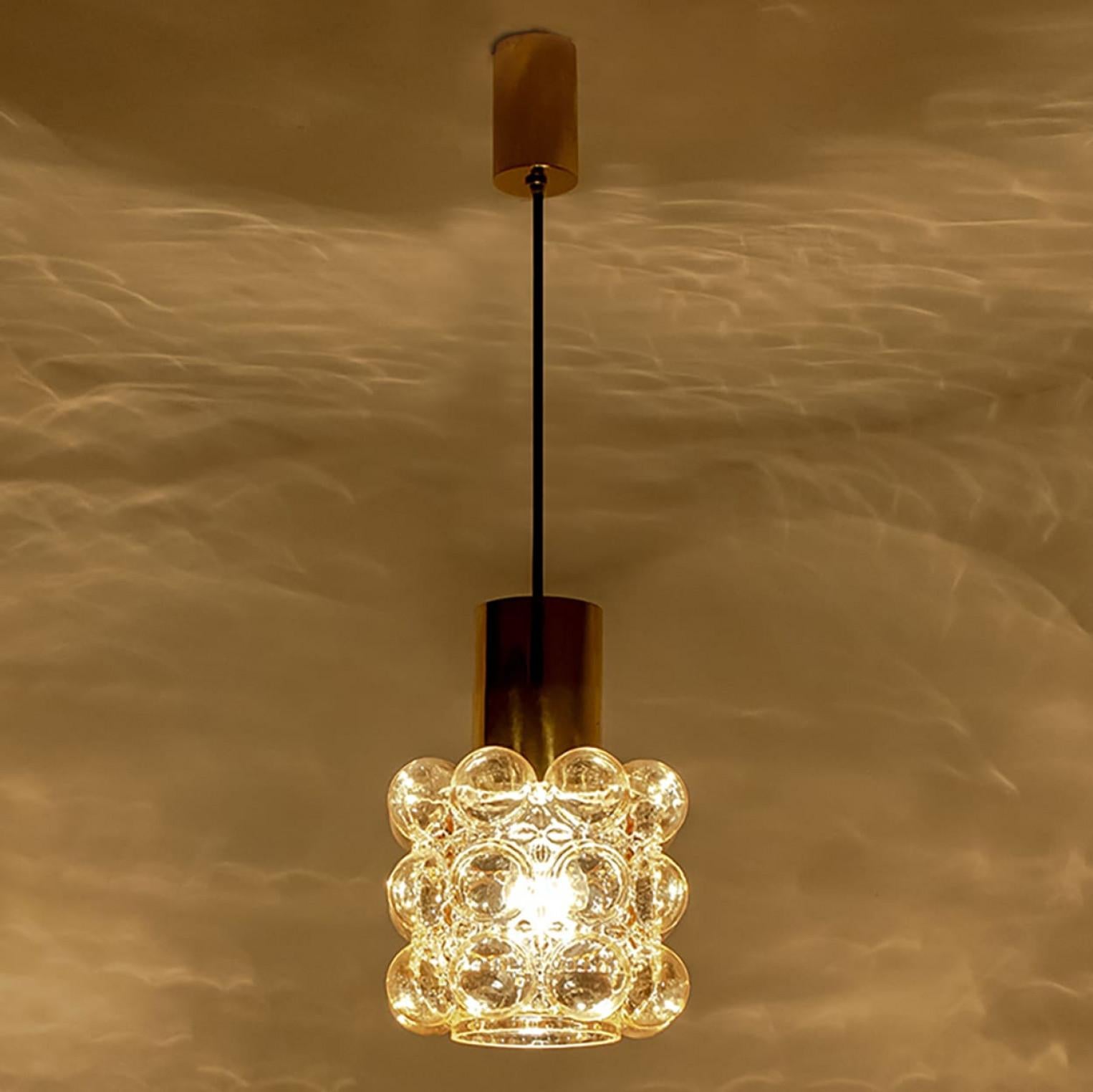 1 of the 3 Amber Glass Pedants by Helena Tynell for Glashütte Limburg, 1960 For Sale 1