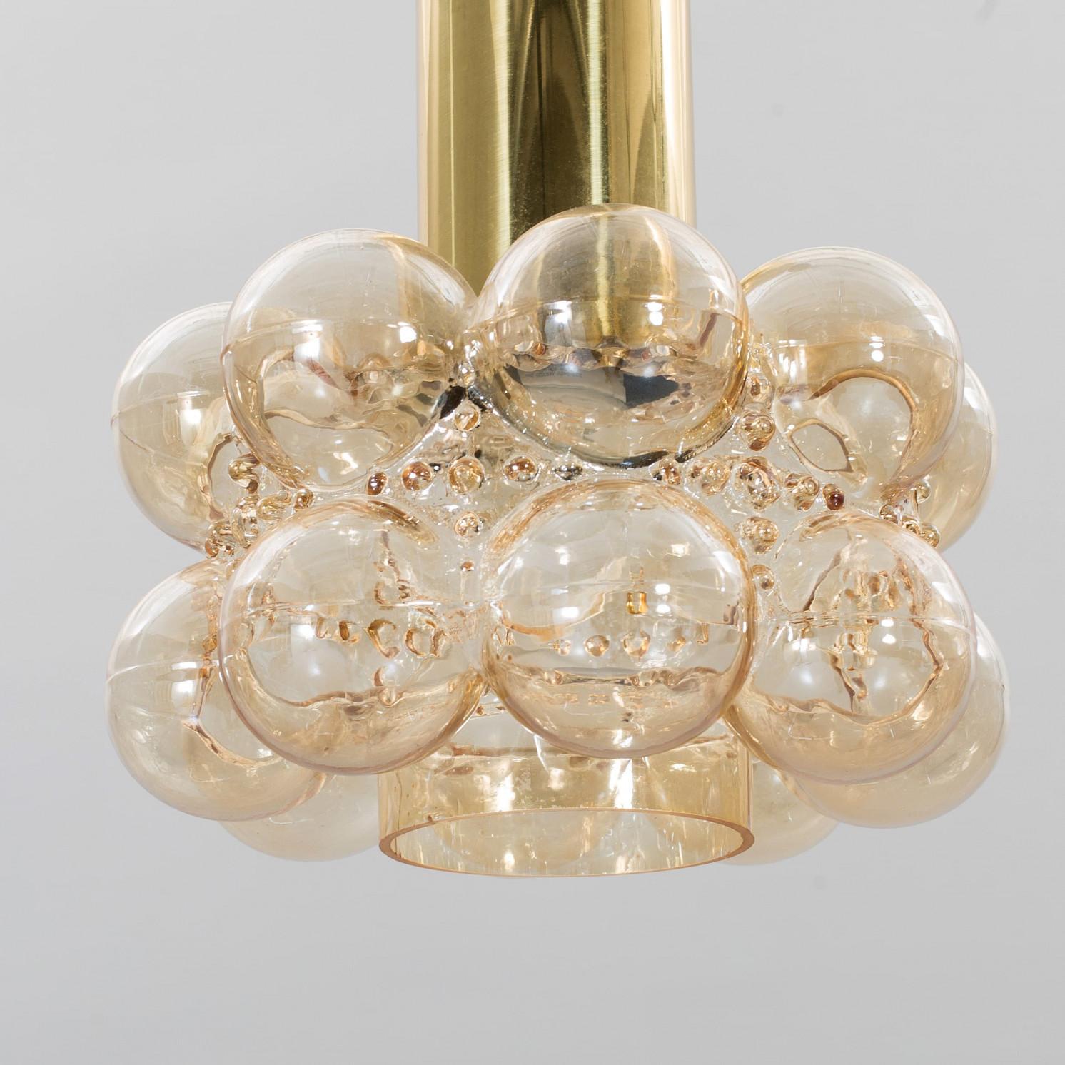Other 1 of the 3 Amber Glass Pedants by Helena Tynell for Glashütte Limburg, 1970 For Sale