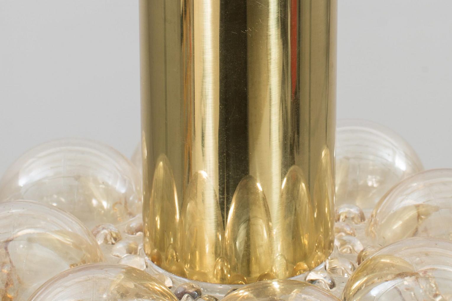 1 of the 3 Amber Glass Pedants by Helena Tynell for Glashütte Limburg, 1970 In Good Condition For Sale In Rijssen, NL