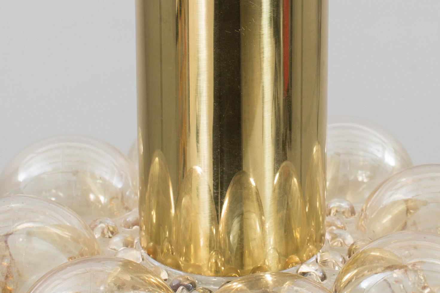 1 of the 3 Amber Glass Pedants by Helena Tynell for Glashütte Limburg, 1970 In Good Condition For Sale In Rijssen, NL