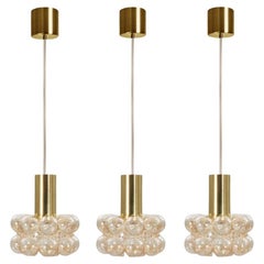 1 of the 3 Amber Glass Pedants by Helena Tynell for Glashütte Limburg, 1970