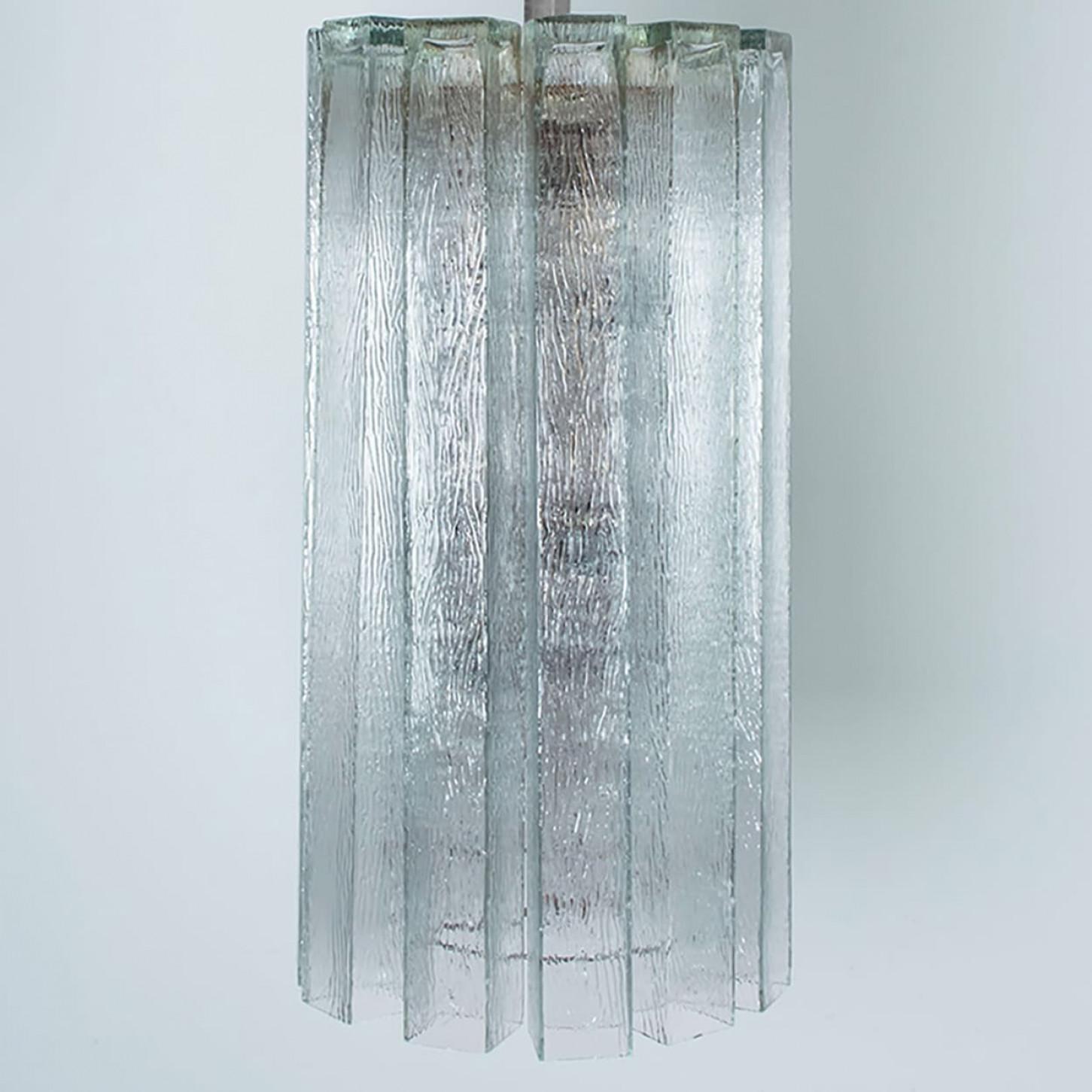 1 of the 3 Beautiful 12 Glass Tubes Chandelier by Doria Leuchten, Germany 1970 For Sale 4