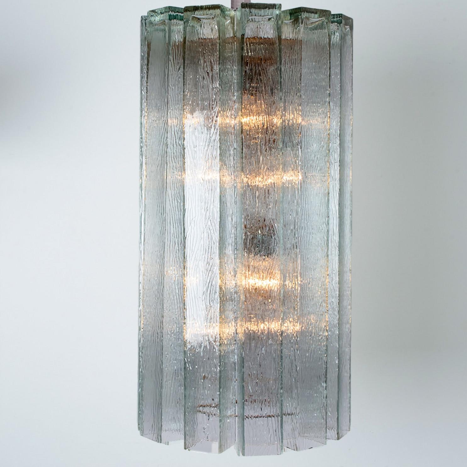 1 of the 3 Beautiful 12 Glass Tubes Chandelier by Doria Leuchten, Germany 1970 For Sale 5