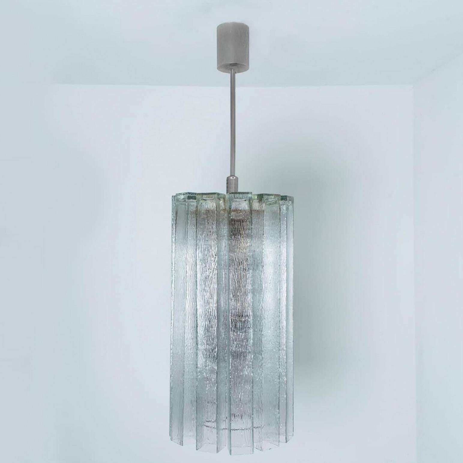 1 of the 3 Beautiful 12 Glass Tubes Chandelier by Doria Leuchten, Germany 1970 For Sale 6