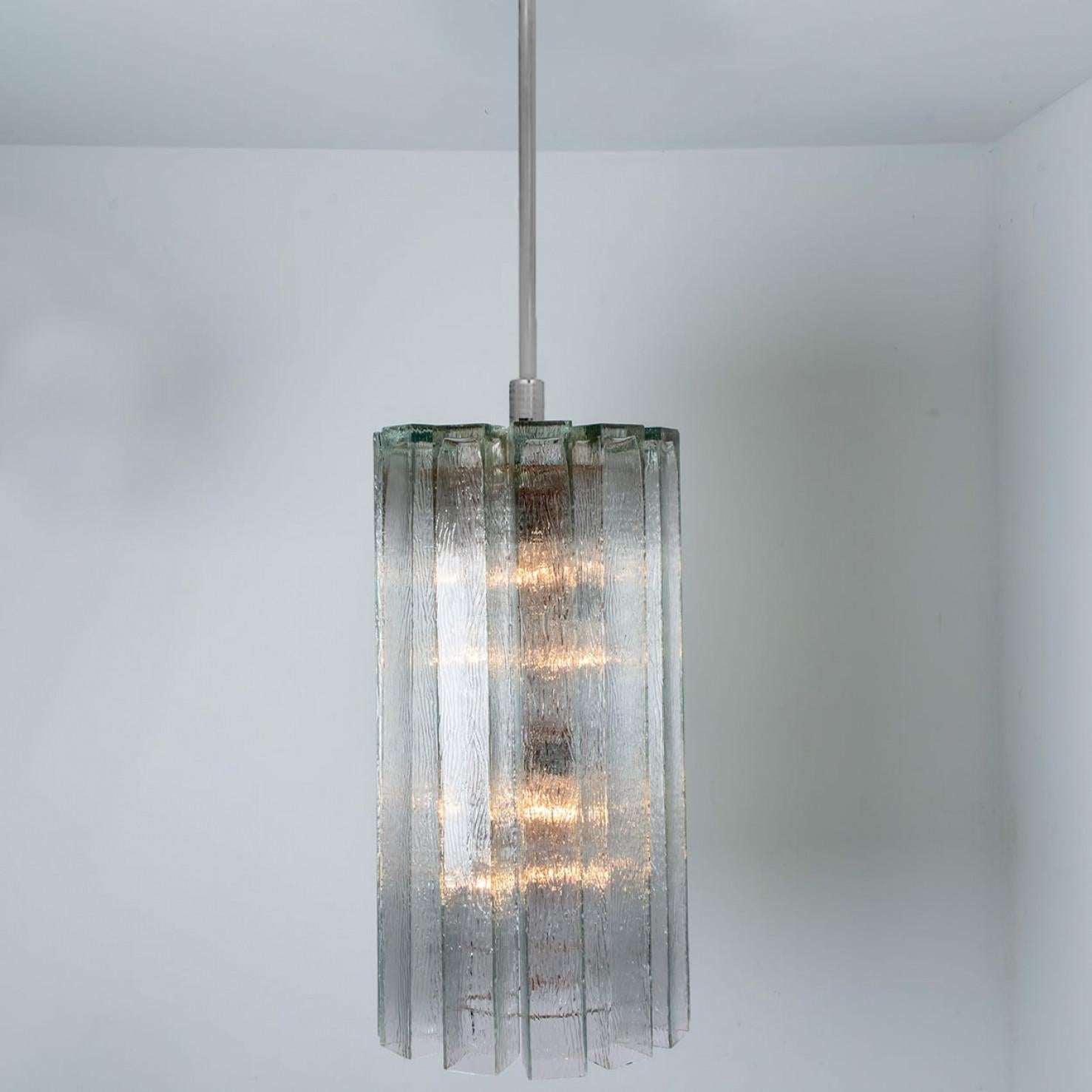 1 of the 3 Beautiful 12 Glass Tubes Chandelier by Doria Leuchten, Germany 1970 For Sale 7