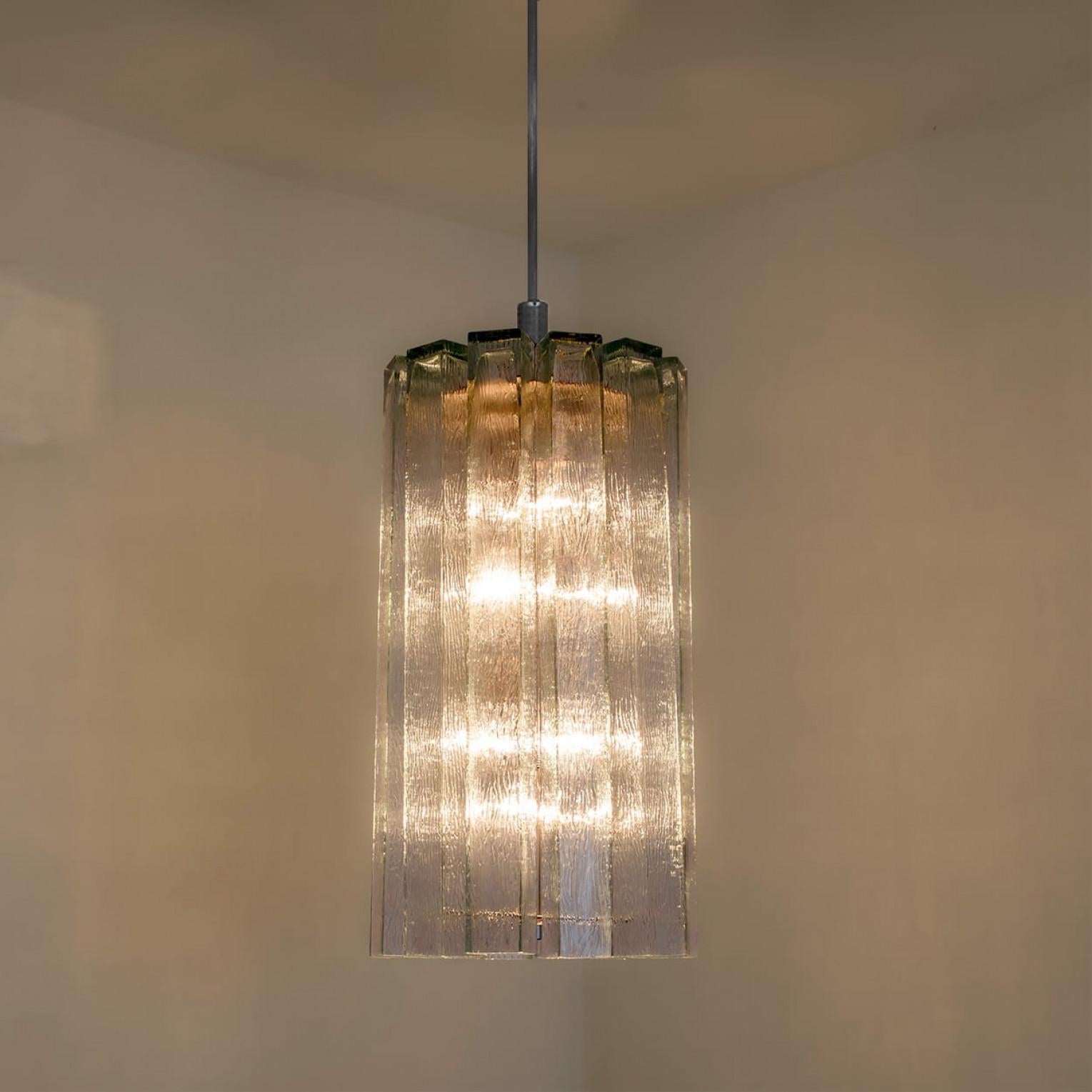 1 of the 3 Beautiful 12 Glass Tubes Chandelier by Doria Leuchten, Germany 1970 For Sale 8