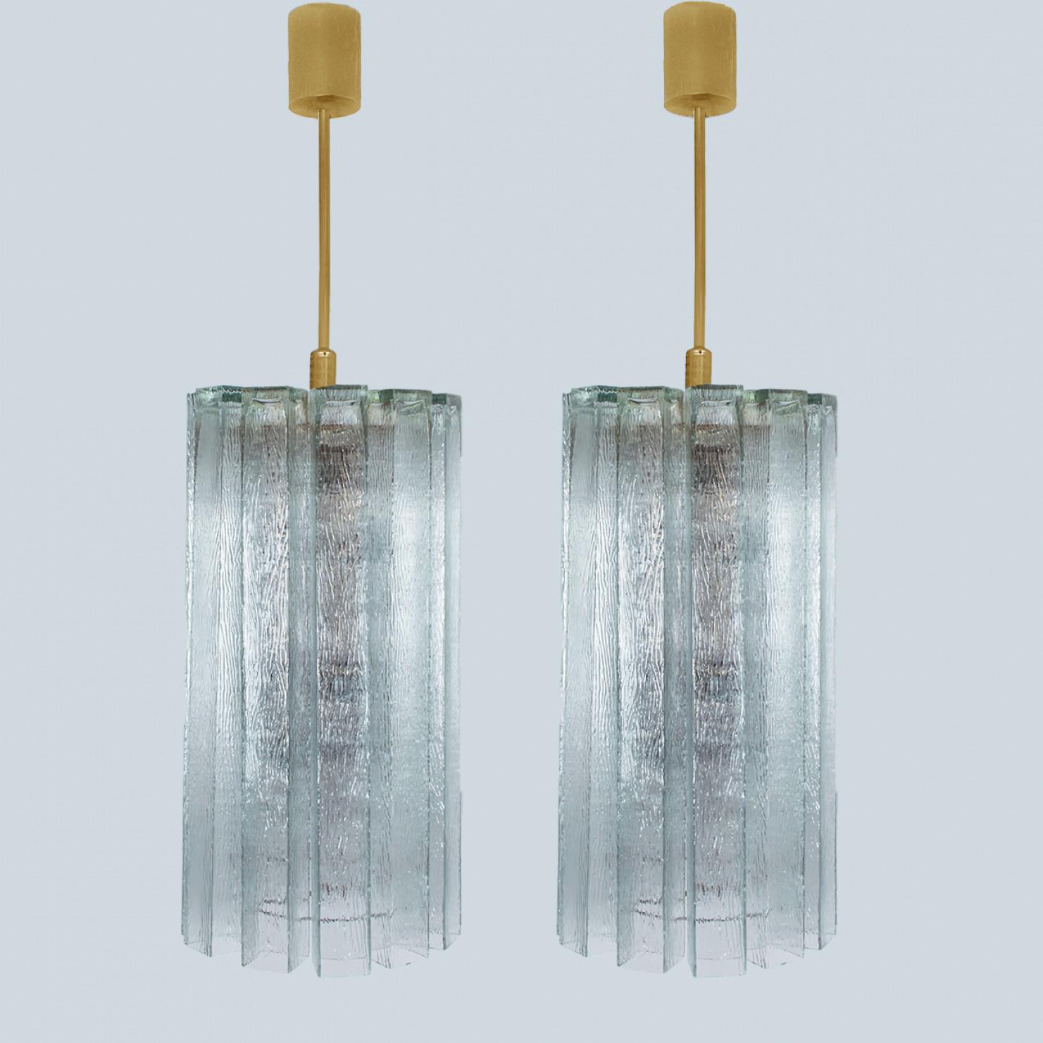 1 des 3 magnifiques lustres à 12 tubes en verre de Doria Leuchten, Allemagne, 1970 en vente 8
