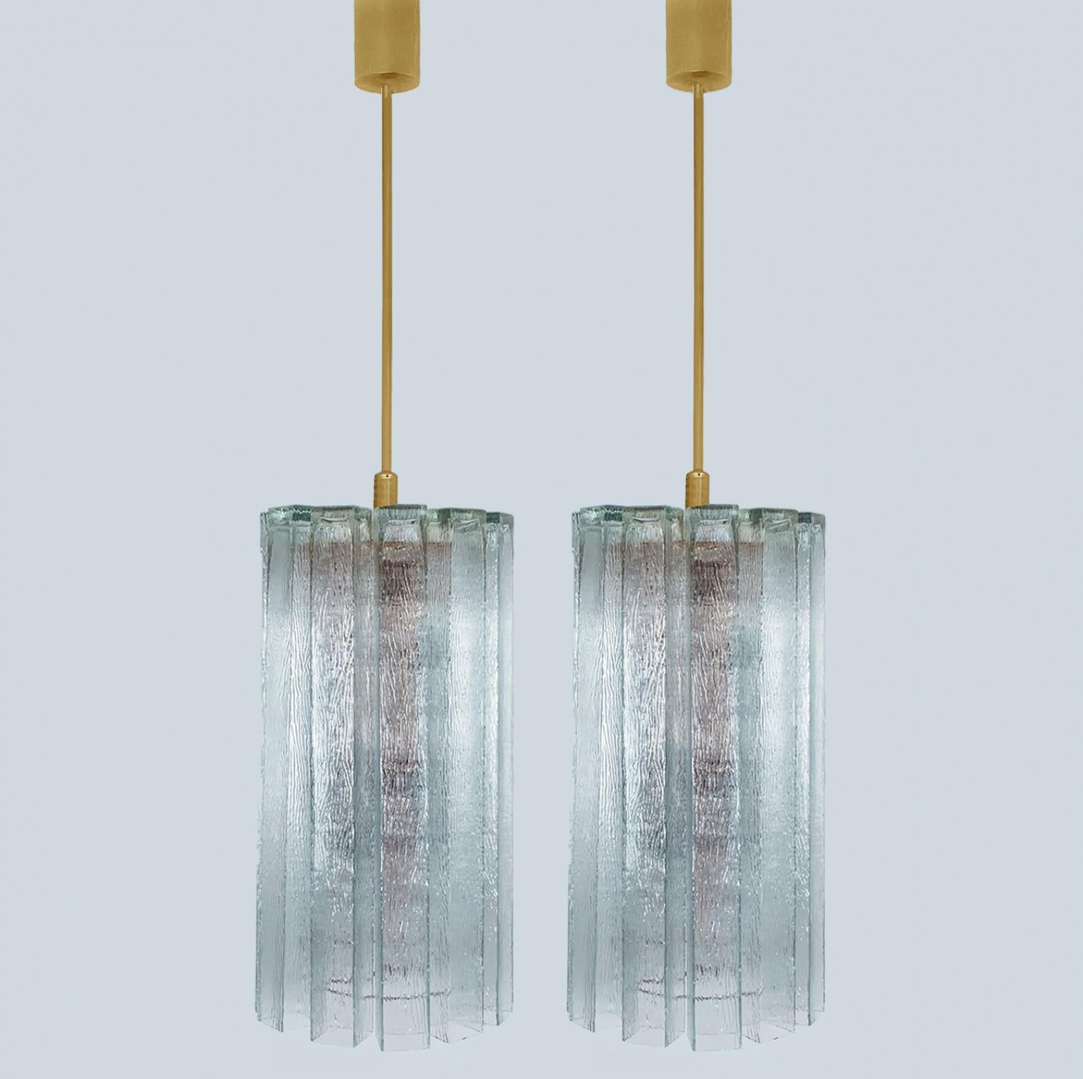 1 des 3 magnifiques lustres à 12 tubes en verre de Doria Leuchten, Allemagne, 1970 en vente 9