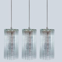 1 of the 3 Beautiful 12 Glass Tubes Chandelier by Doria Leuchten, Germany 1970
