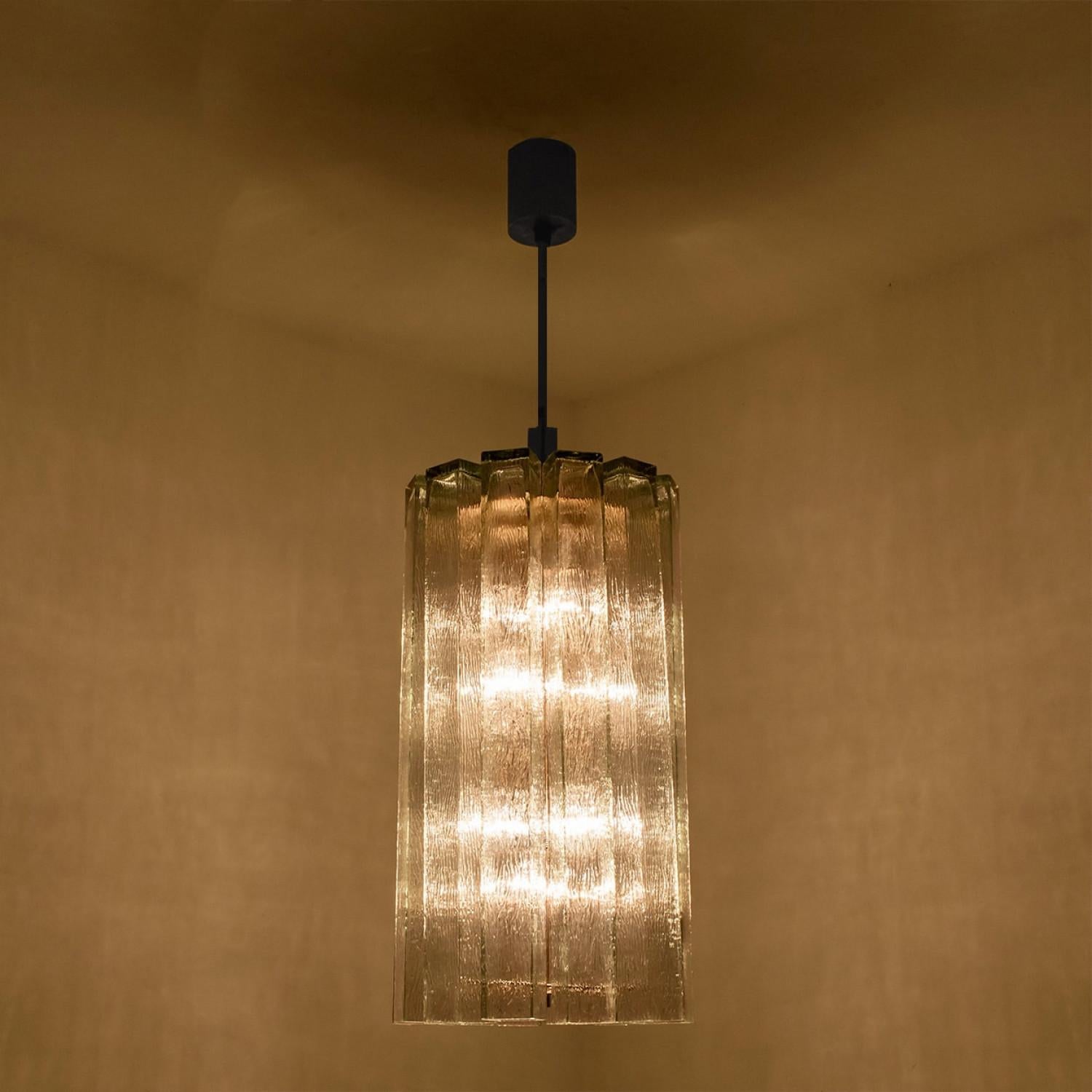 Other 1 of the 3 Beautiful 12 Glass Tubes Chandelier by Doria Leuchten, Germany 1970 For Sale