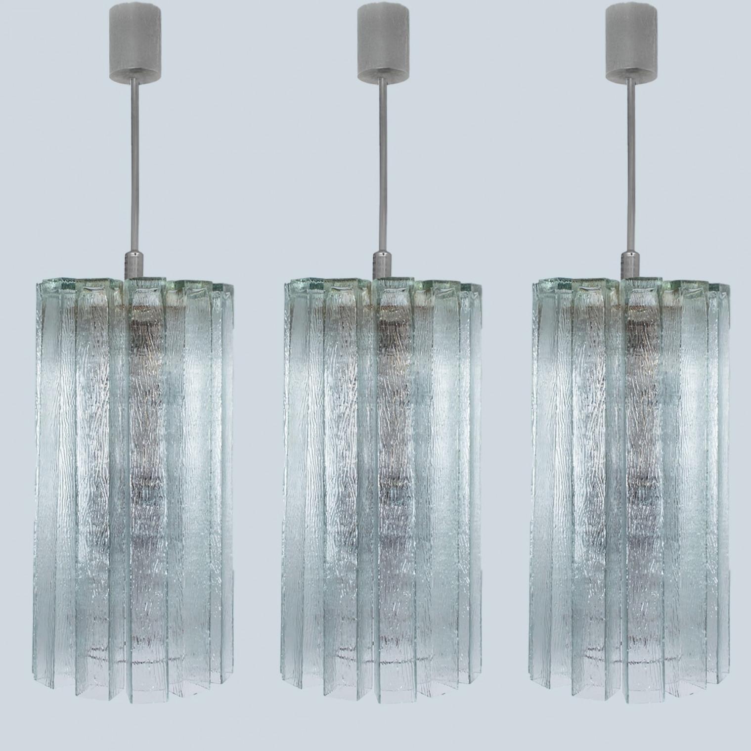 1 of the 3 Beautiful 12 Glass Tubes Chandelier by Doria Leuchten, Germany 1970 In Good Condition For Sale In Rijssen, NL