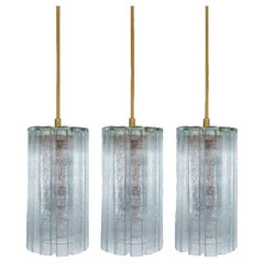 1 of the 3 Beautiful 12 Glass Tubes Chandelier by Doria Leuchten, Germany 1970