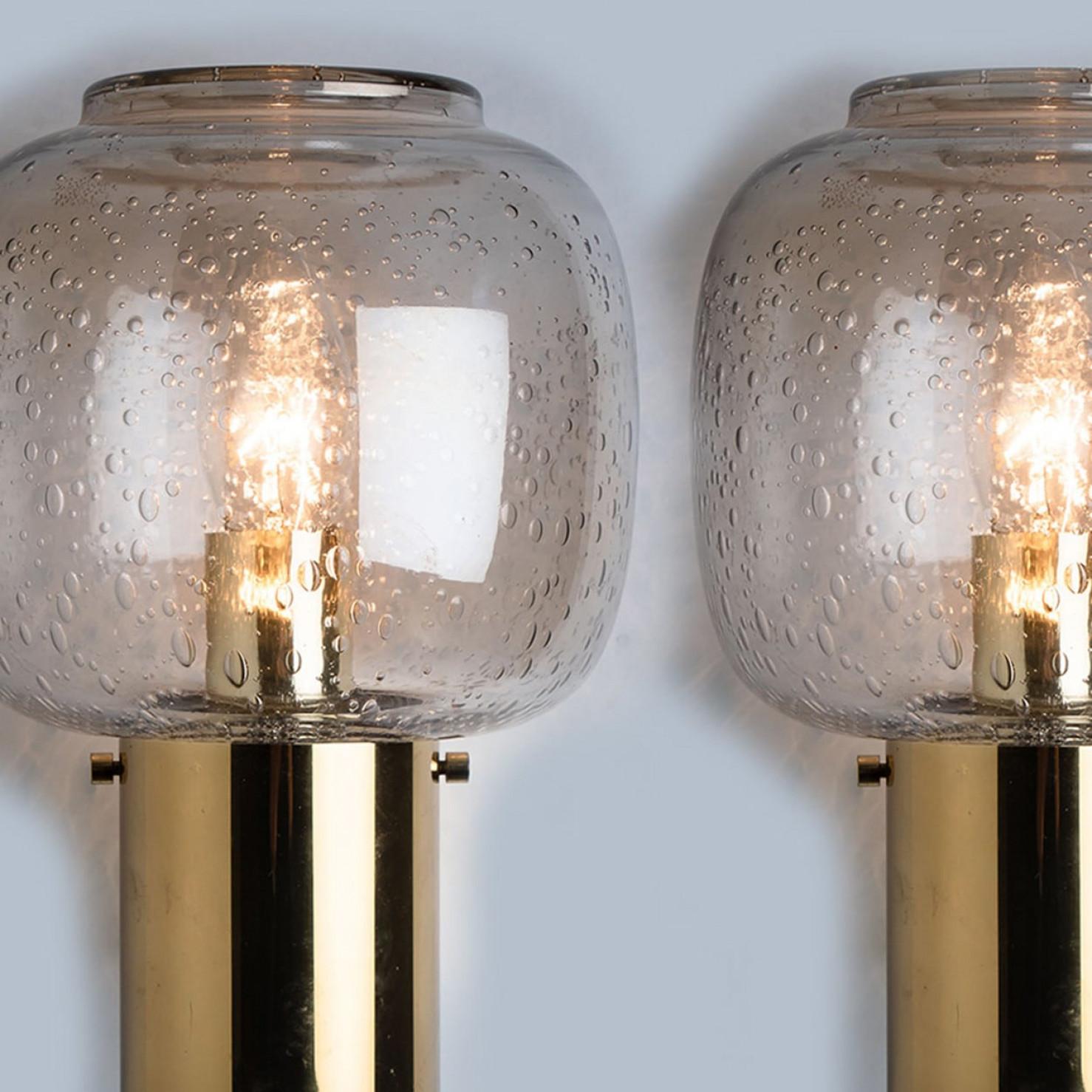 1 Of the 3 Brass and Glass Wall Lights in style of Hans Agne Jakobsson , circa 1 For Sale 1
