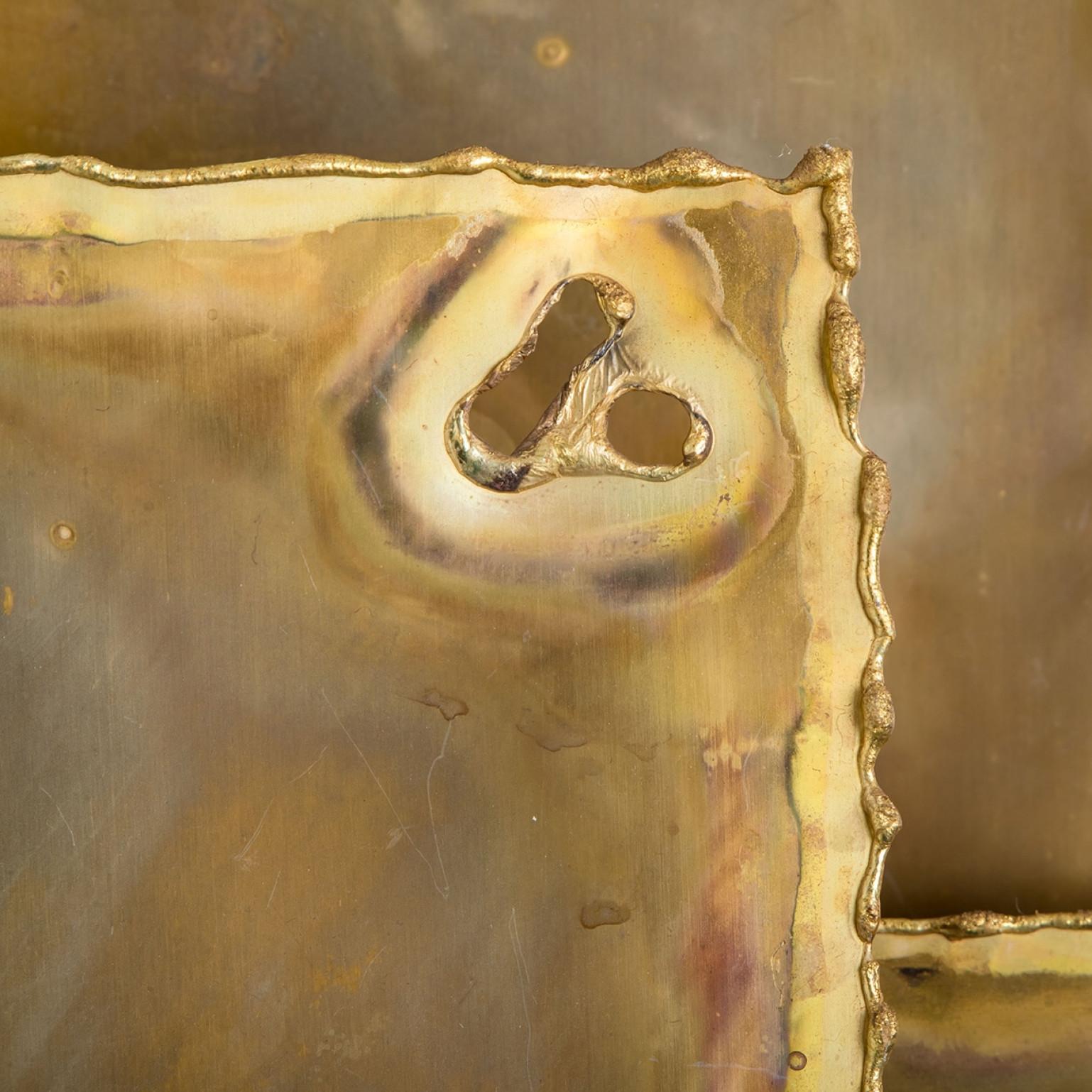 Brutalismo 1 delle 3 lampade da parete in ottone di Holm Sorensen, 1960 in vendita