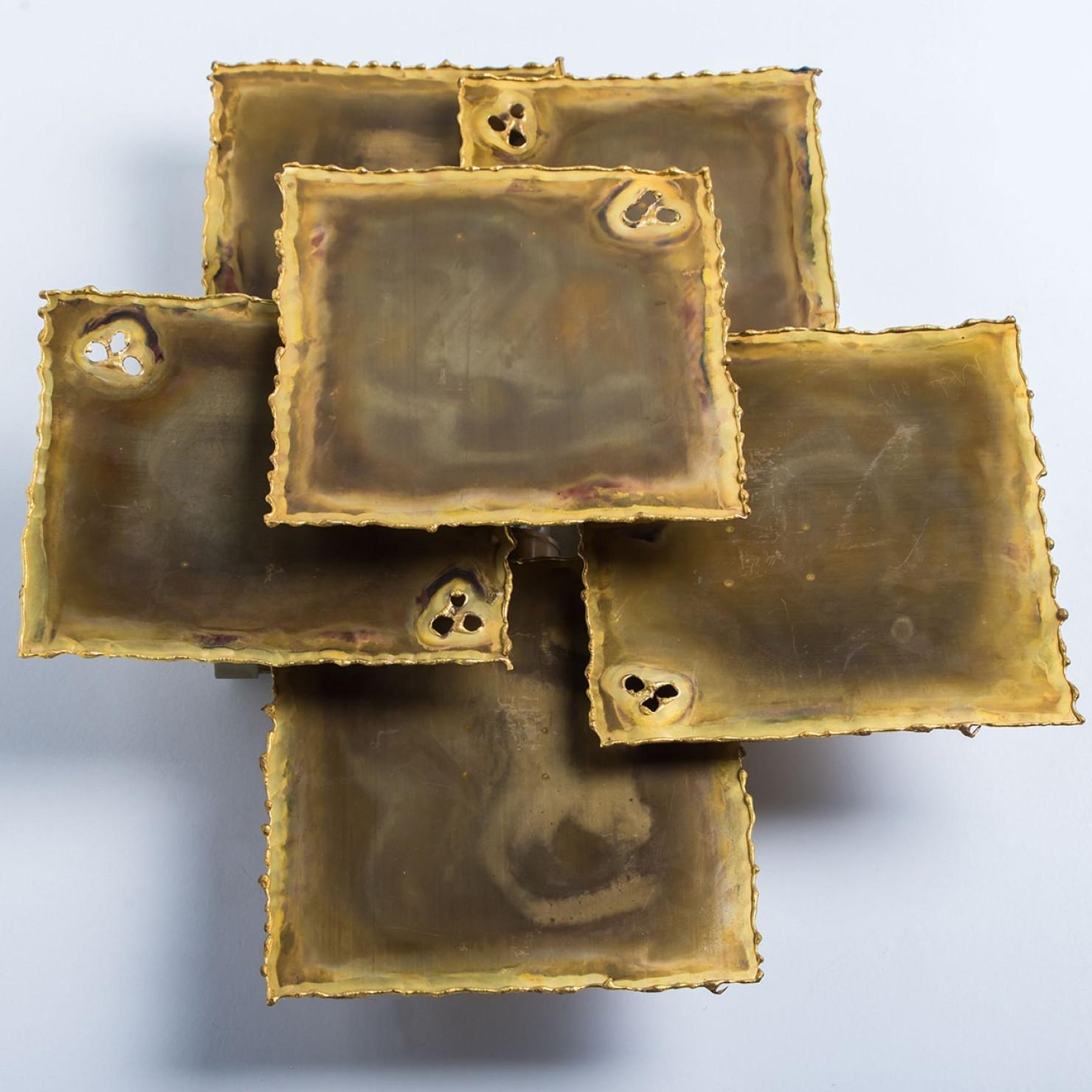 1 de los 3 apliques de latón de Holm Sorensen, 1960 en Bueno estado para la venta en Rijssen, NL