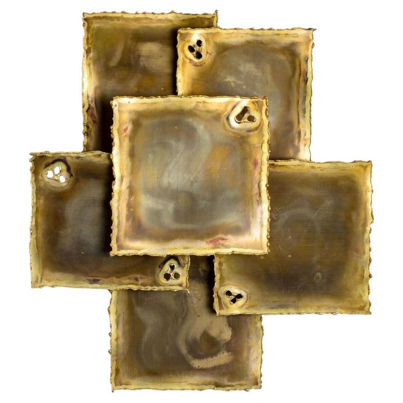 1 of the 3 Brass Wall Sconces by Holm Sorensen, 1960