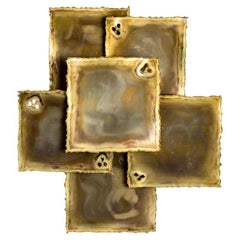 1 of the 3 Brass Wall Sconces by Holm Sorensen, 1960 1 of the 3 Brass Wall Sconces by Holm Sorensen, 1960