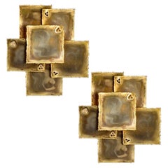 1 of the 3 Brass Wall Sconces by Holm Sorensen, 1960