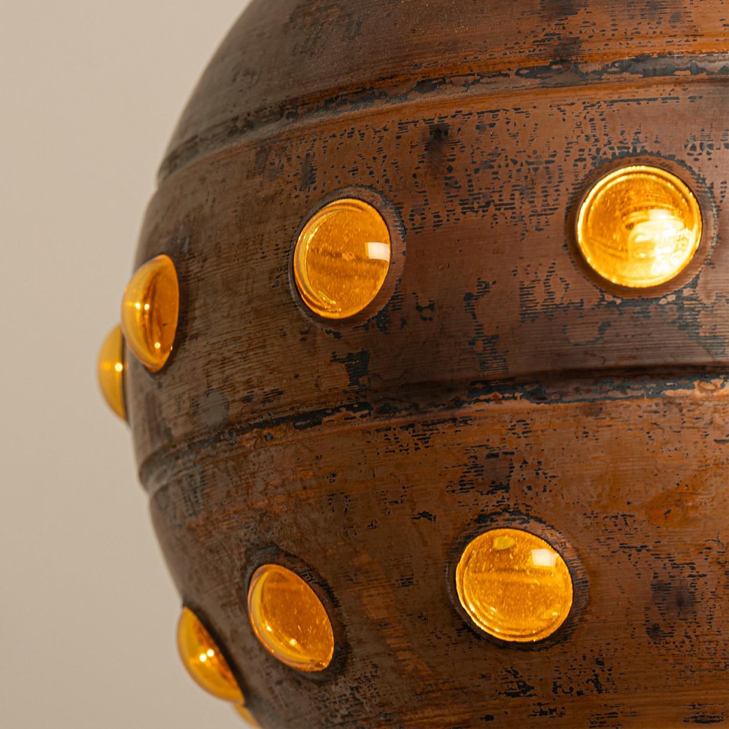 1 of the 3 Brutalist Copper Pendant Lamp in the style of Nanny Still, 1970 im Angebot 3