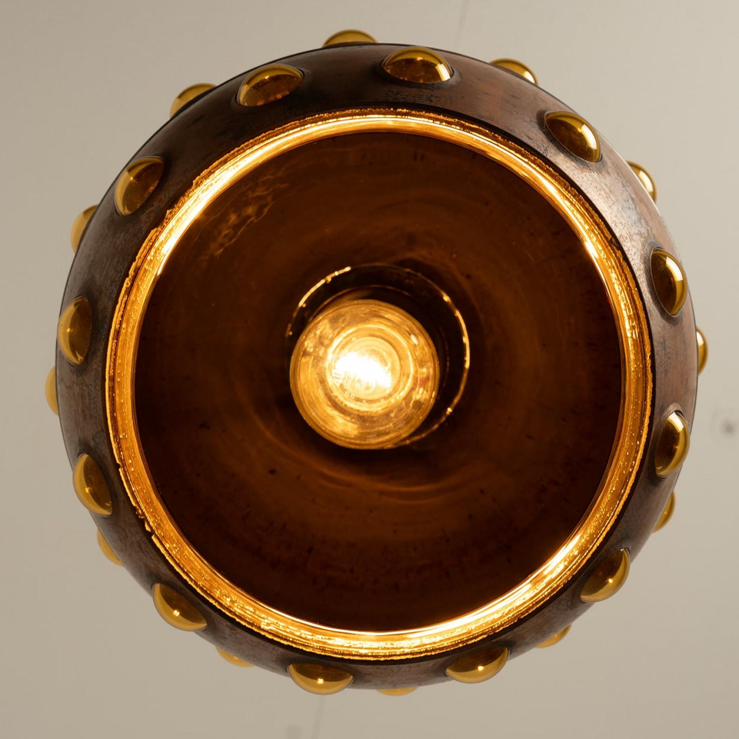 1 of the 3 Brutalist Copper Pendant Lamp in the style of Nanny Still, 1970 im Angebot 7