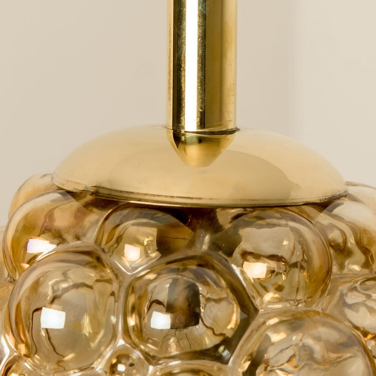 Tedesco 1 of the 3 Bubbled Glass Pendants by Helena Tynell, Germany 1970 in vendita