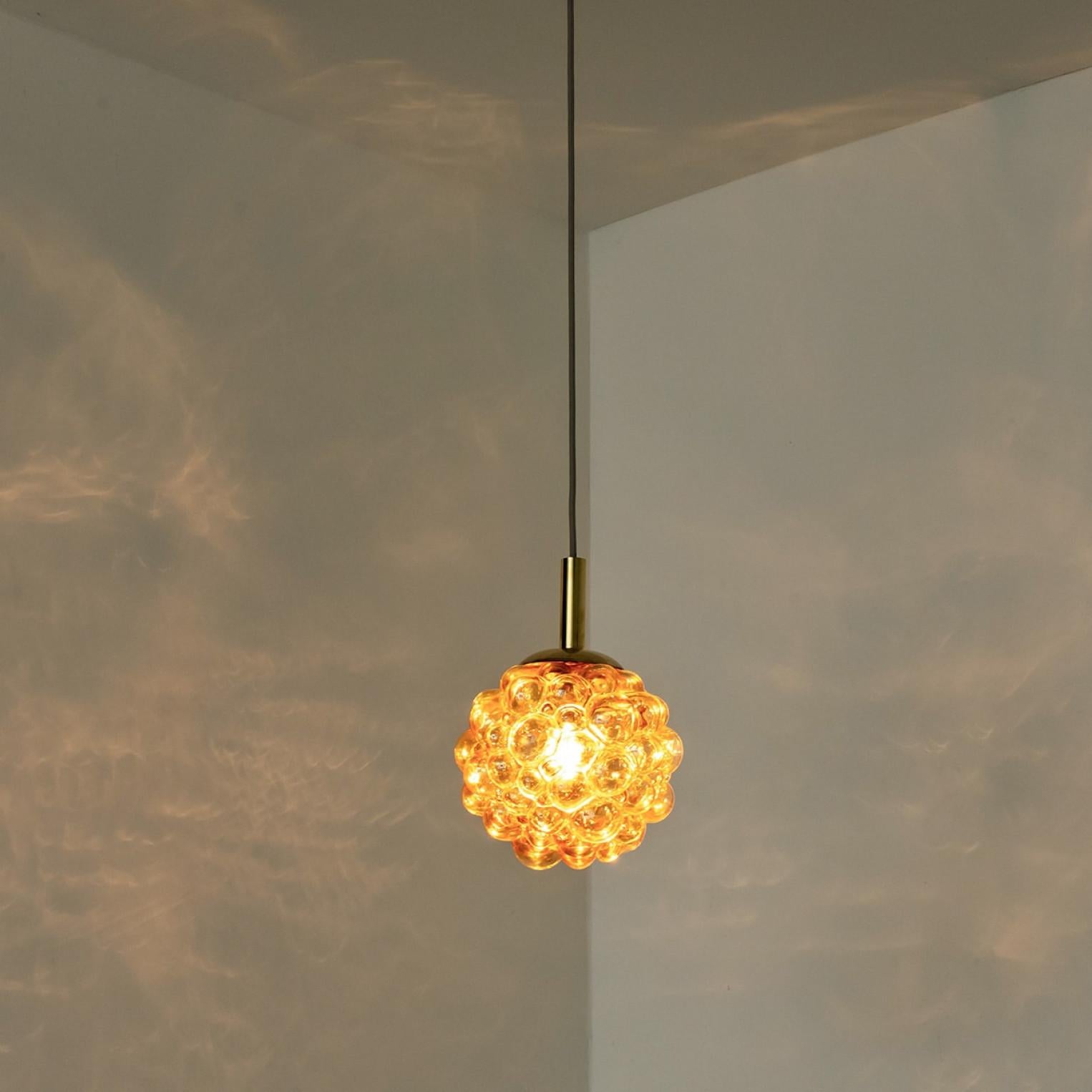 Late 20th Century 1 of the 3 Bubbled Glass Pendants by Helena Tynell, Germany 1970 For Sale