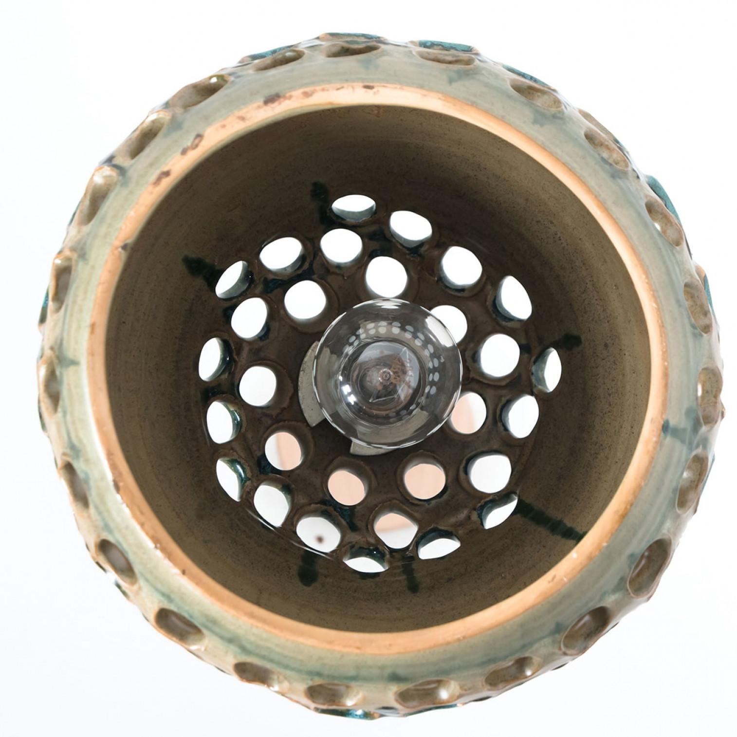 1 dei 3 ciondoli in ceramica marrone blu, Danimarca anni '60 in vendita 5