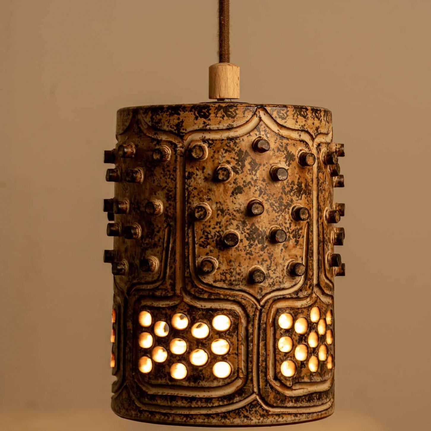 1 dei 3 pendenti in ceramica marrone, Danimarca 1960 in vendita 4