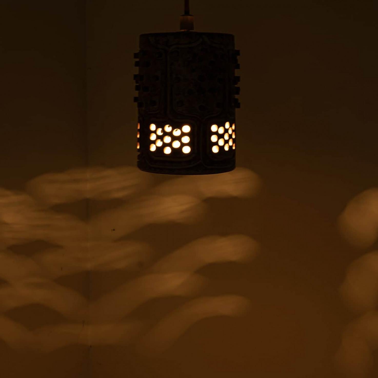 1 dei 3 pendenti in ceramica marrone, Danimarca 1960 in vendita 5