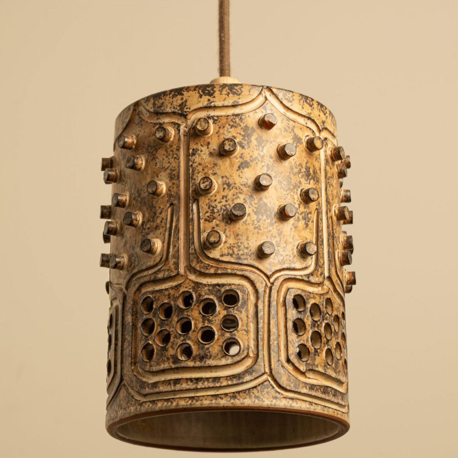 Danese 1 dei 3 pendenti in ceramica marrone, Danimarca 1960 in vendita