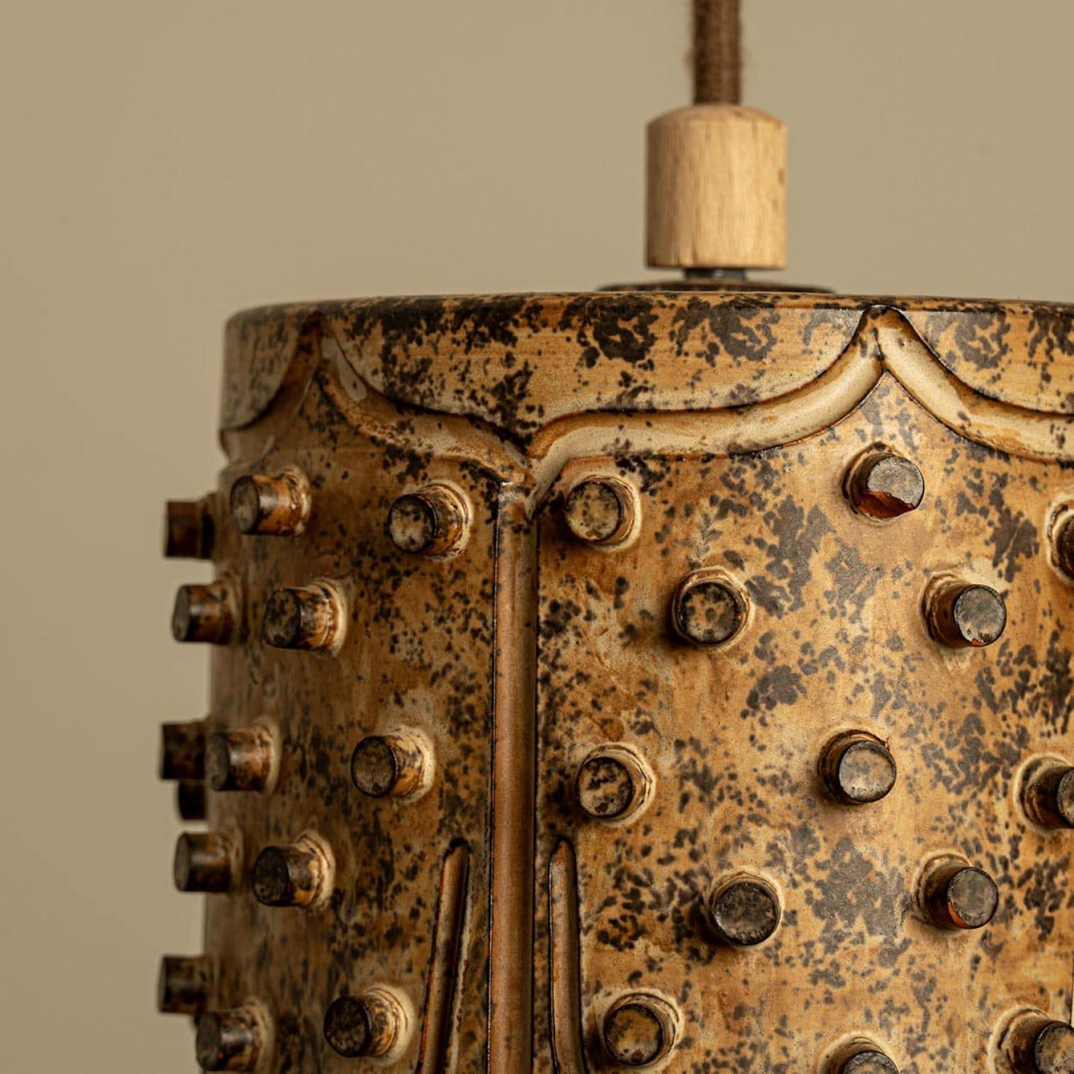 Altro 1 dei 3 pendenti in ceramica marrone, Danimarca 1960 in vendita