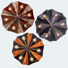 1 delle 3 lampade in ceramica Star Brown Beige, Germania, anni '70