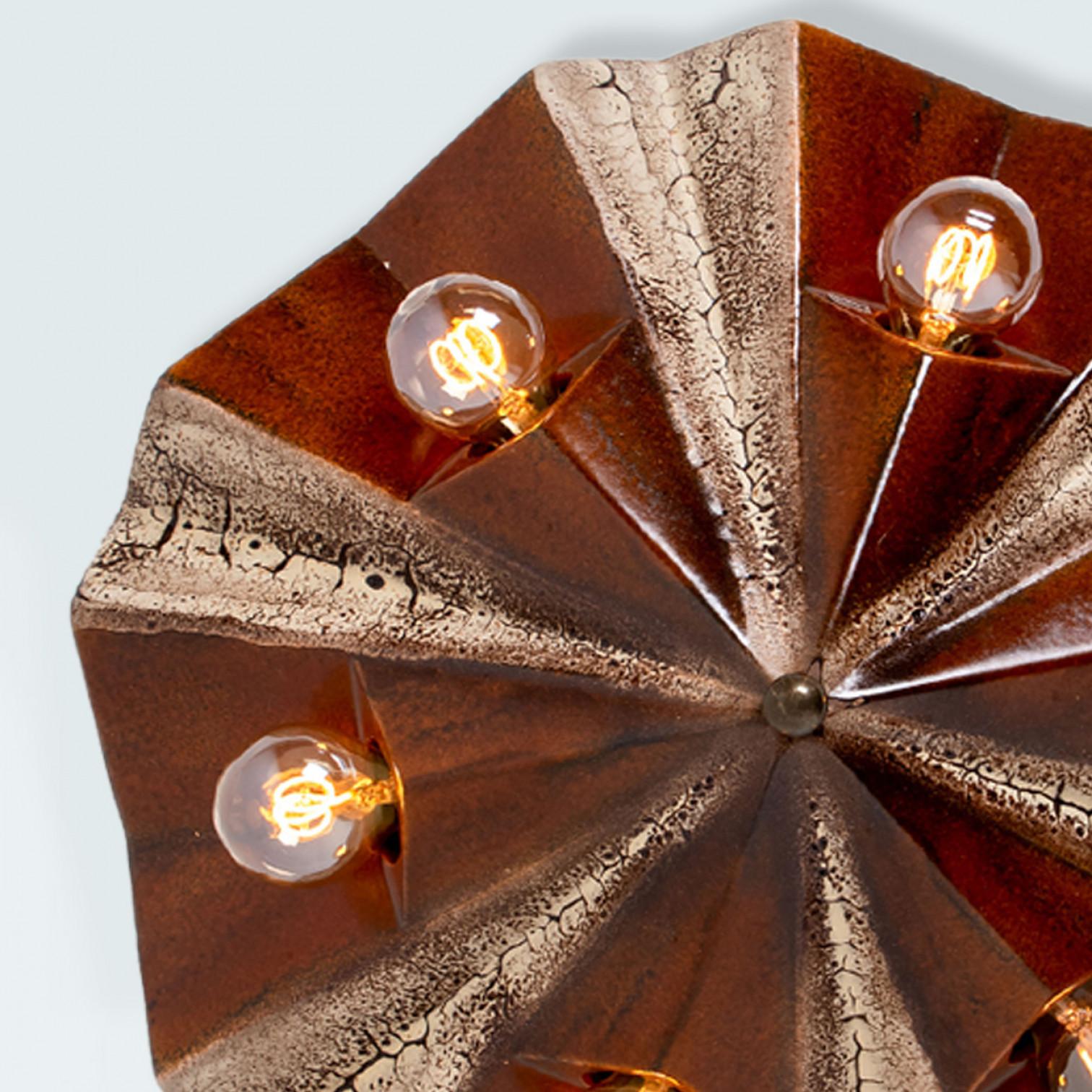 Altro 1 delle 3 lampade in ceramica Star Brown Beige, Germania, anni '70 in vendita