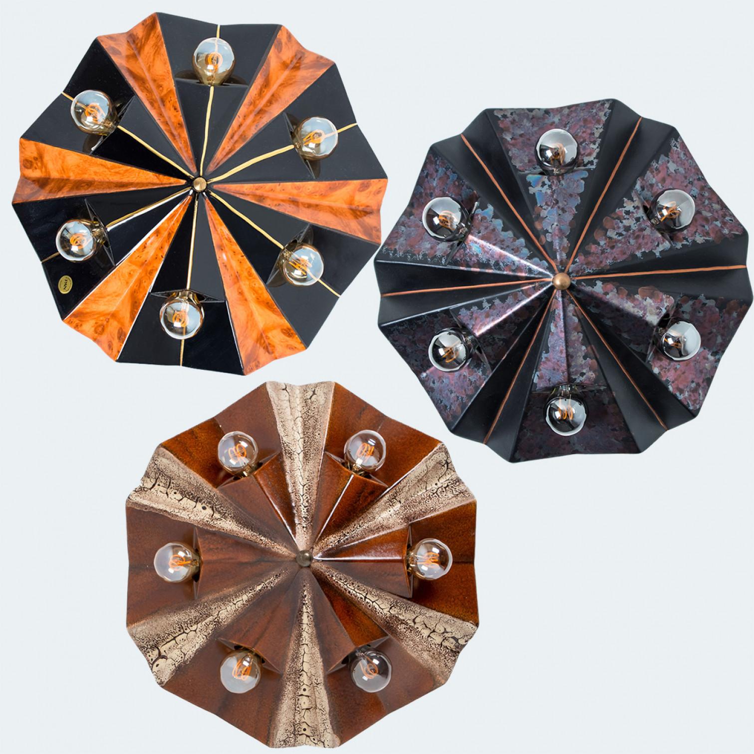Fine XX secolo 1 delle 3 lampade in ceramica Star Brown Beige, Germania, anni '70 in vendita