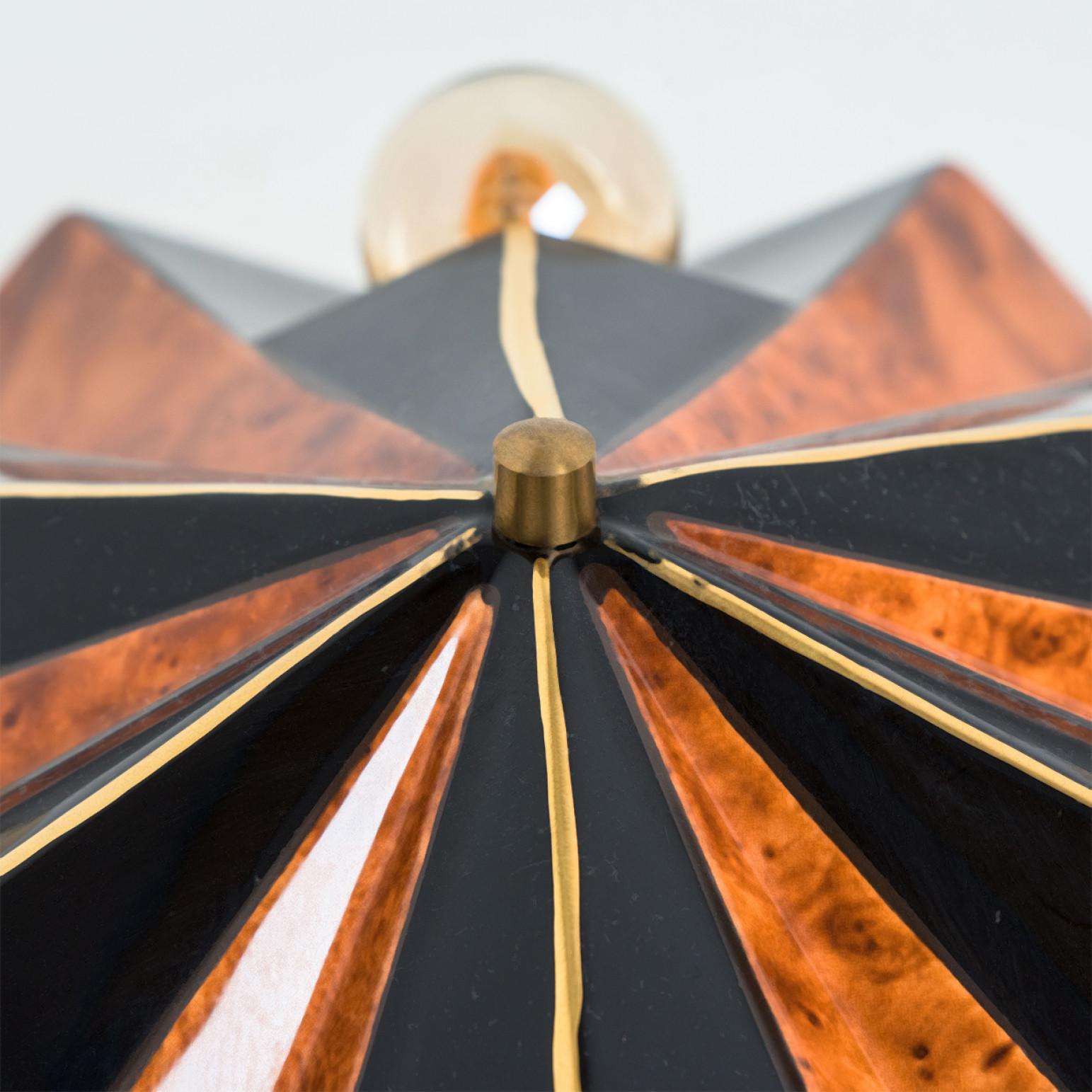 Ceramica 1 delle 3 lampade in ceramica Star Brown Beige, Germania, anni '70 in vendita