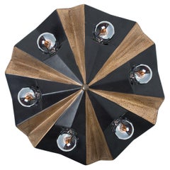 1 delle 3 lampade in ceramica Star Brown Beige, Germania, anni '70