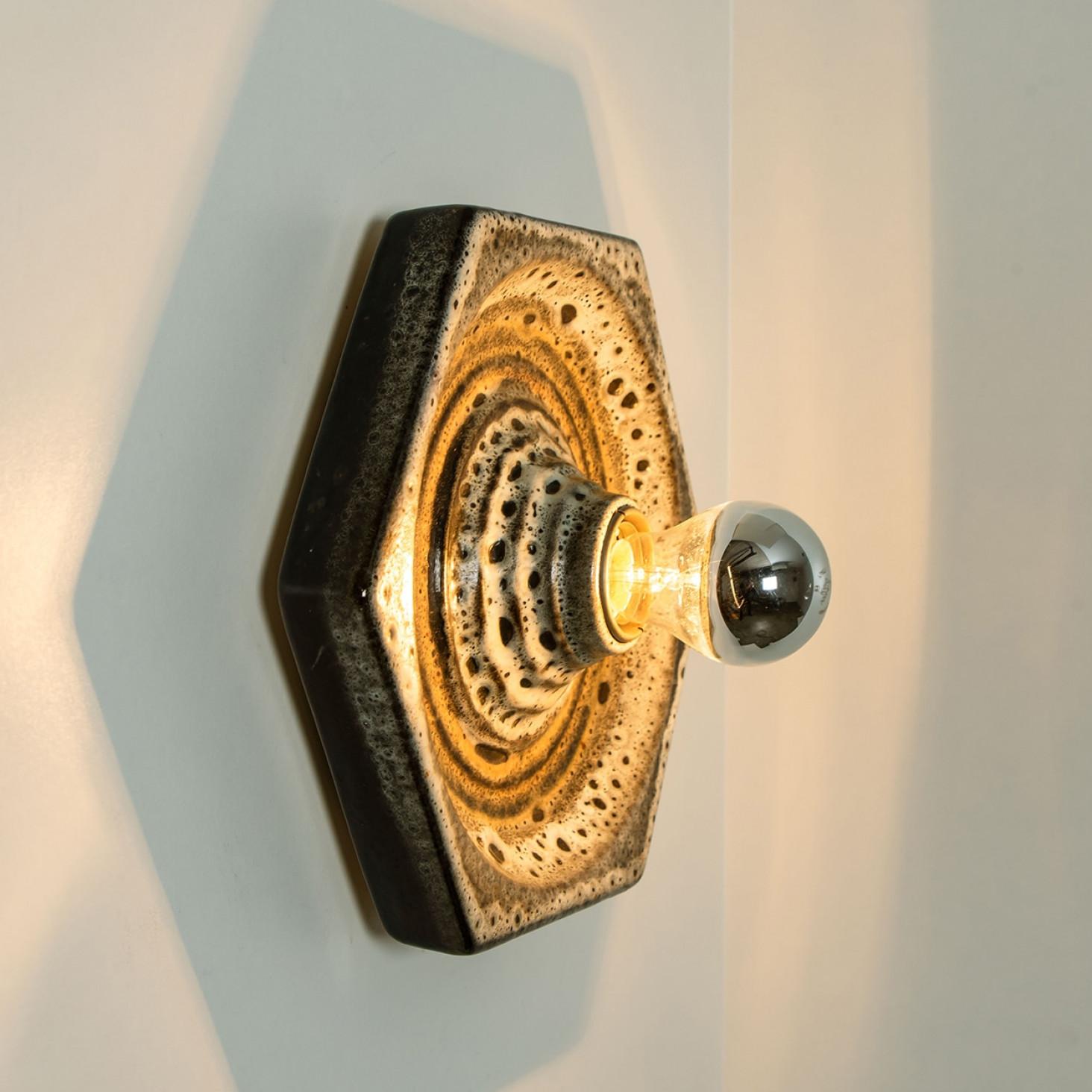 Space Age 1 of the 3 Ceramic Wall Lights by Pan Leuchten, Germany, 1960 For Sale