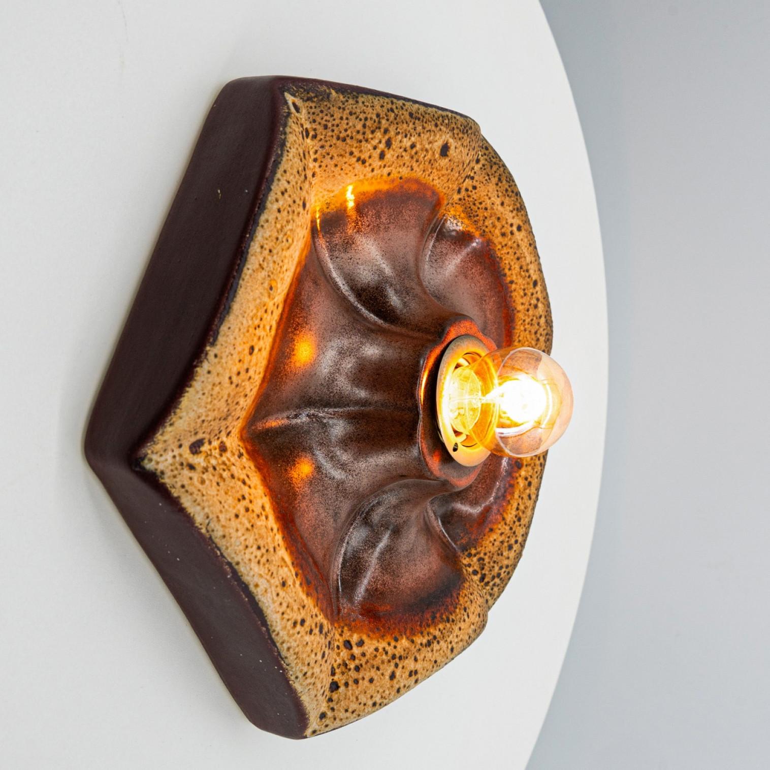 1 of the 3 Ceramic Wall Lights by Pan Leuchten, Germany, 1960 For Sale 3