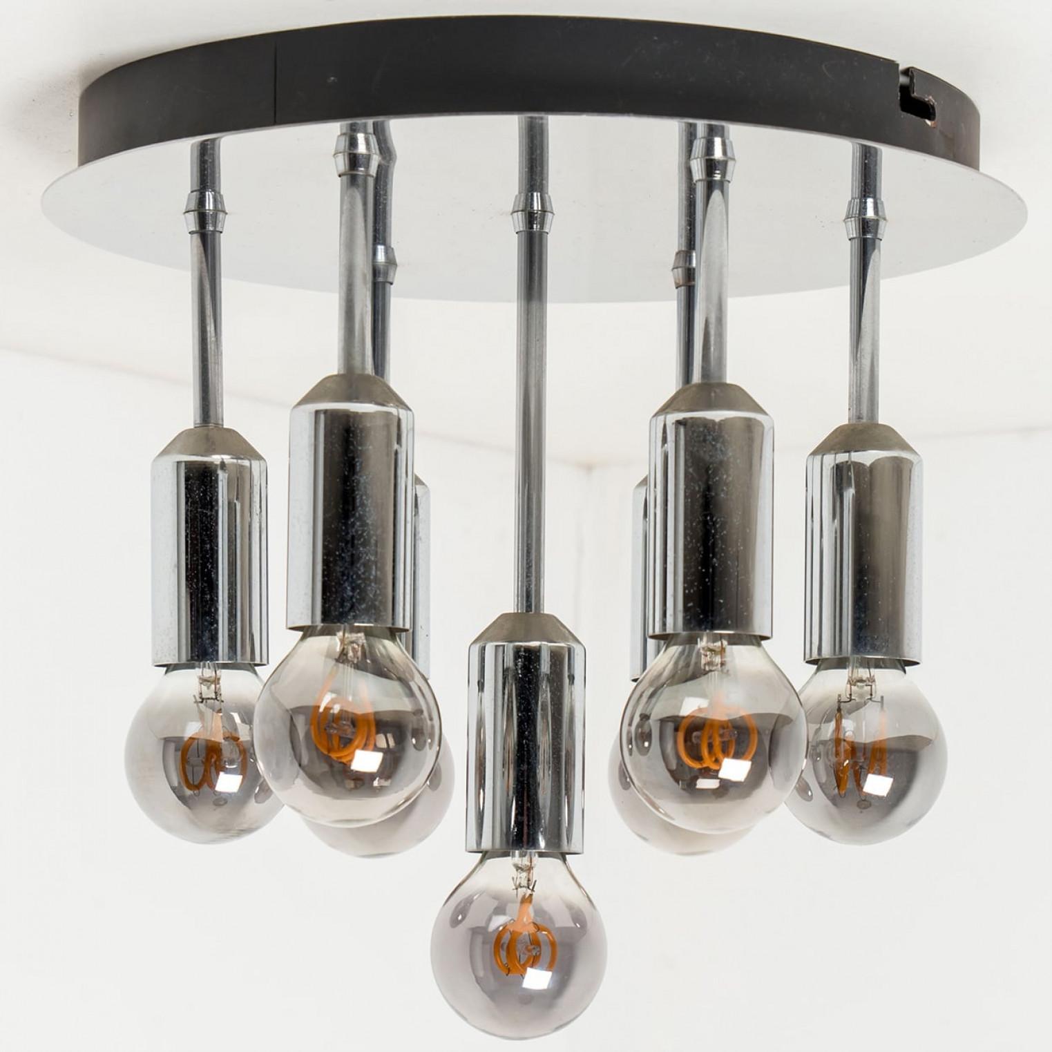 Other 1 of the 3 Chrome Flush Mounts from Cosack Leuchten, Germany 1970s For Sale