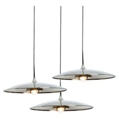 1 of the 3 Chrome Onos Fixtures by Florian Schulz with Black Cord