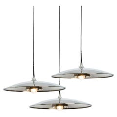 1 of the 3 Chrome Onos Fixtures by Florian Schulz with Black Cord