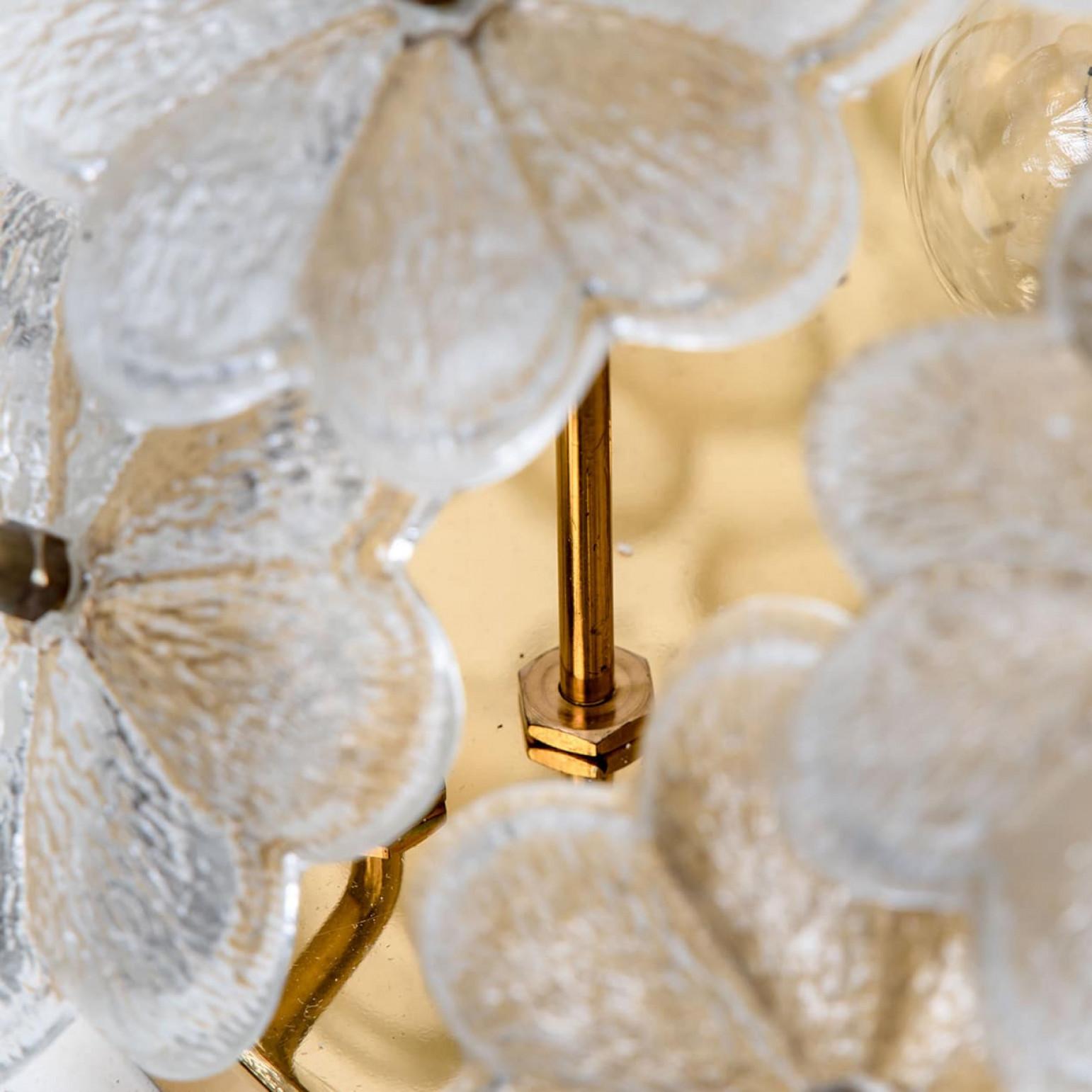 1 of the 3 Crystal Flower Flush Mount by Ernst Palme, Germany, 1970s Bon état - En vente à Rijssen, NL