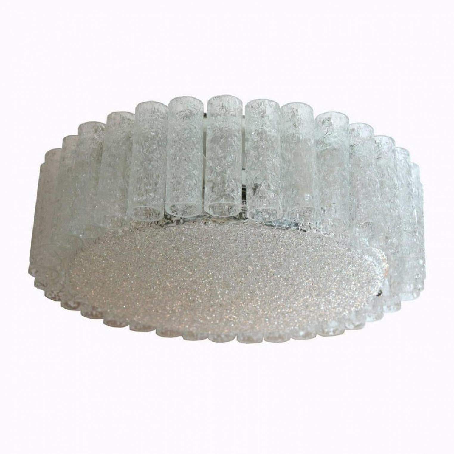 1 of the 3 Doria Clear Flush Mount Chandeliers, 1960 In Good Condition For Sale In Rijssen, NL