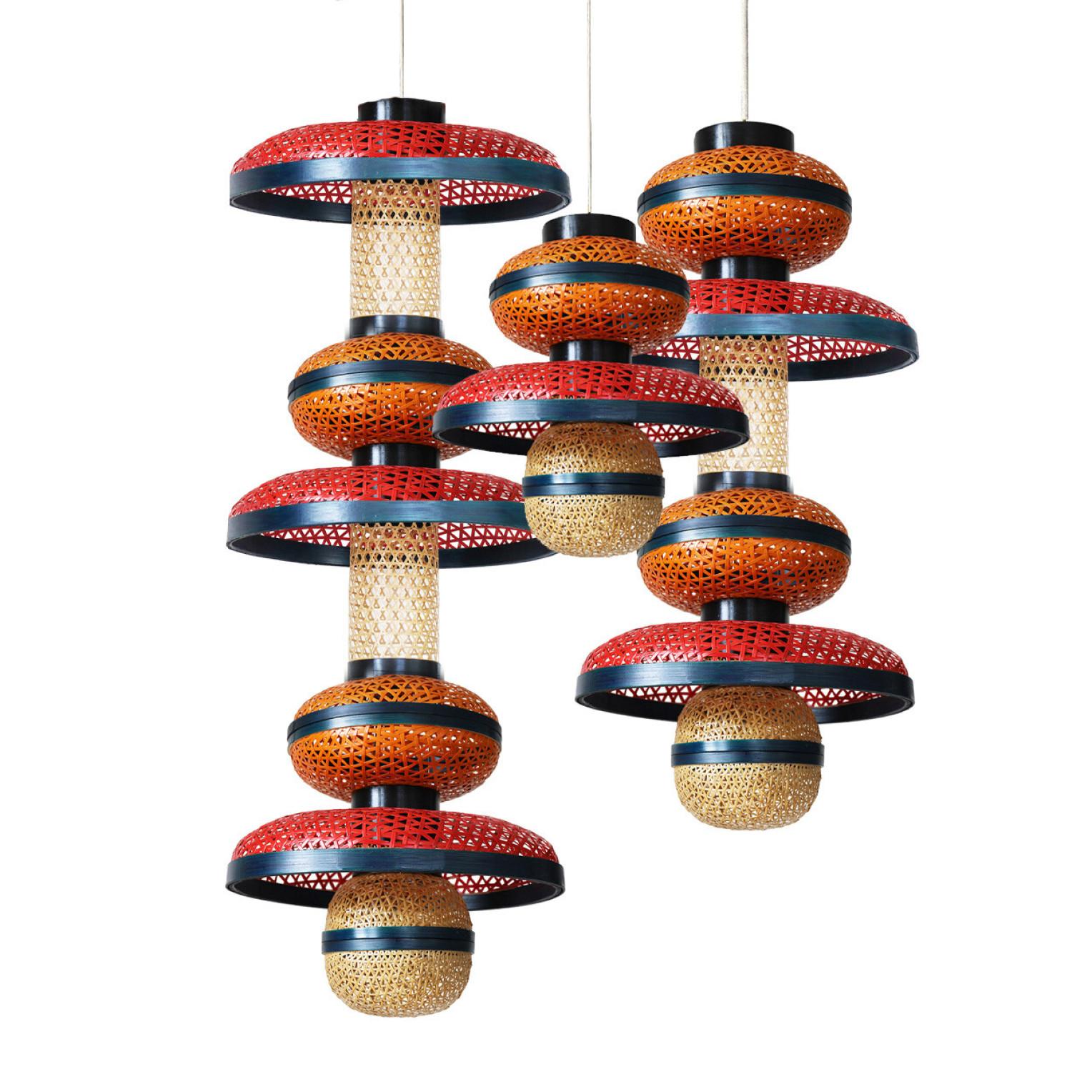 ‘Sprout Bamboo Chandelier’ brings traditional and ancient bamboo weaving into the modern interior space, showing the visual identity and functionality of this fascinating material. The modular bamboo woven chandelier is inspired by Fuchsia and