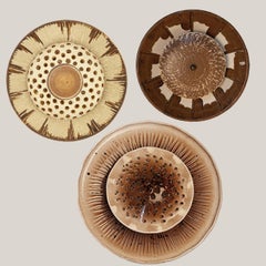 1 of the 3 Elegant Ceramic Wall Lights, Denmark, 1970s