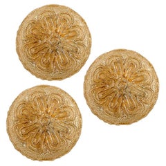 1 of the 3 Flower Amber Glass Wall Lights/Flush mounts in the Style of Tynell