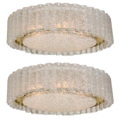 1 der 3 Glas- und Messingkronleuchter von Doria, 1960