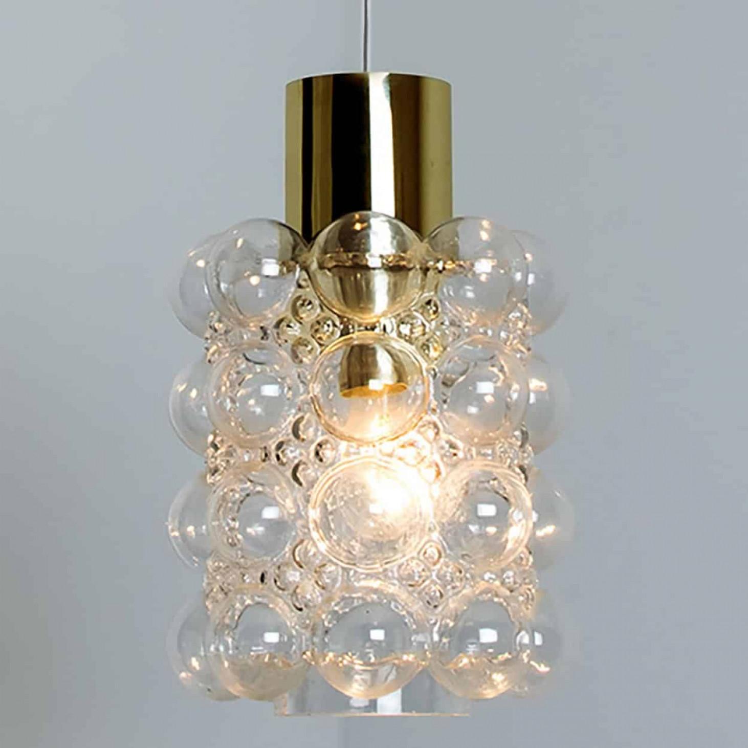 1 of the 3 Glass and Brass Pedants by Helena Tynell for Glashütte Limburg, 1960 in vendita 4