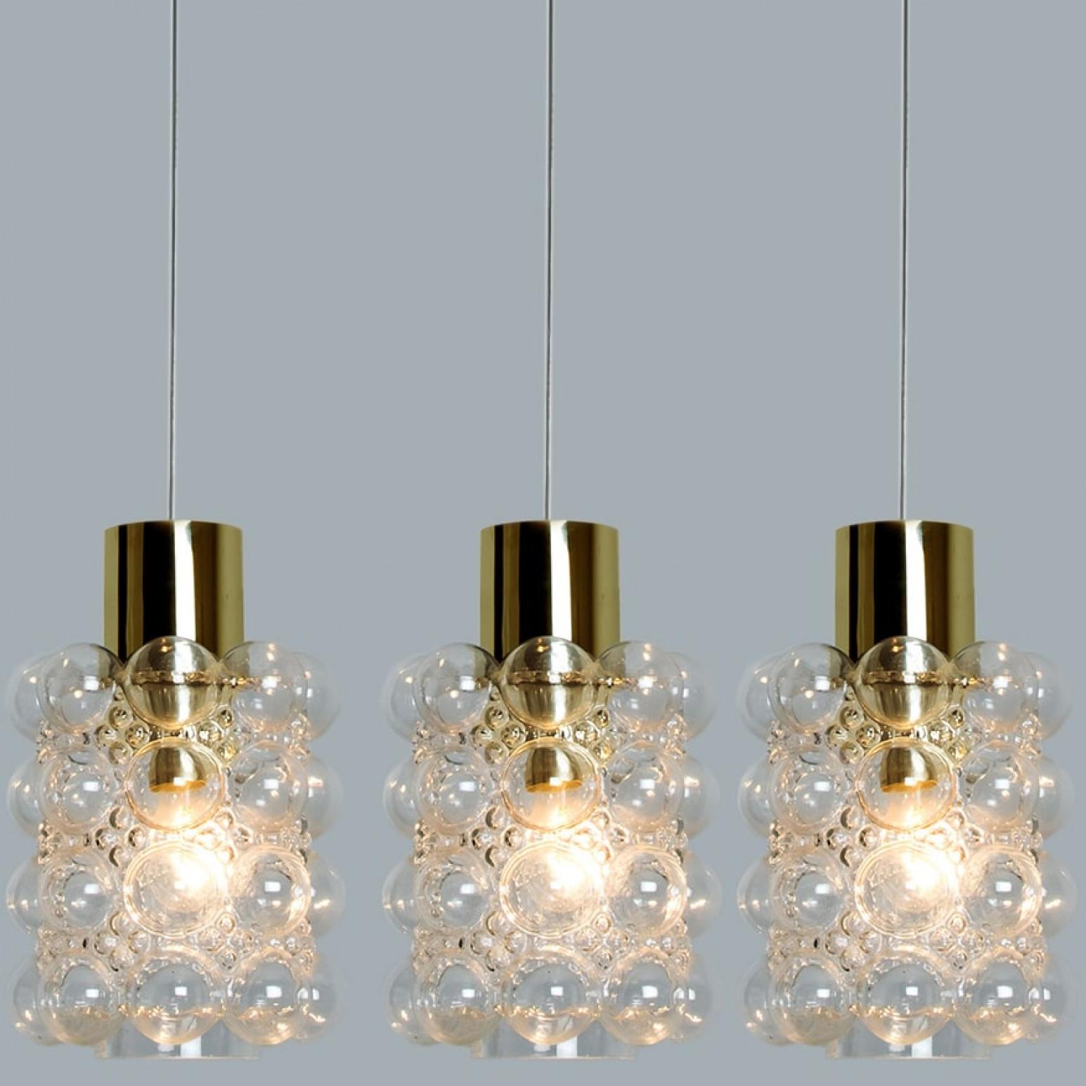 1 of the 3 Glass and Brass Pedants by Helena Tynell for Glashütte Limburg, 1960 in vendita 6