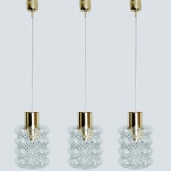 1 of the 3 Glass and Brass Pedants by Helena Tynell for Glashütte Limburg, 1960